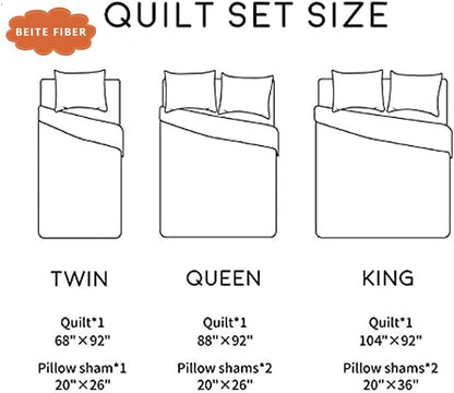 Bohemian Twin Size Comforter Quilt Sets -2 Pieces Red Quilts (1Quilt,1 Pillow Shams) with Reversible Bedspreads Bohemian Patchwork Bedding Set Sleep Companion