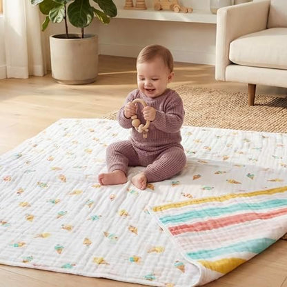 aden + anais Essentials Cotton Muslin Dream Blanket, Perfect for Babies, Infants and Toddlers, Crib Blanket, Nursery Essential, Ice Cream Dreams