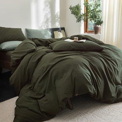 FOSSA Duvet Cover Set 100% Washed Cotton Linen Feel California King