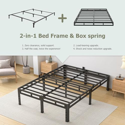 NKZ 2-in-1 Twin XL Metal Platform Bed Frame, 14 Inch Heavy Duty Bed Base
