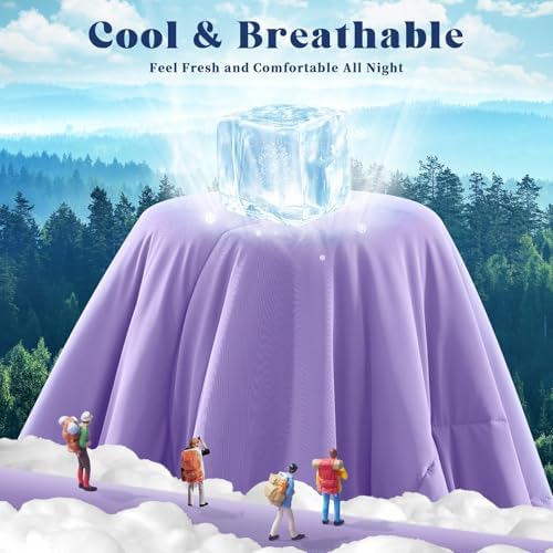 Cooling Comforter Queen Size for Hot Sleepers，90″x108″, Purple