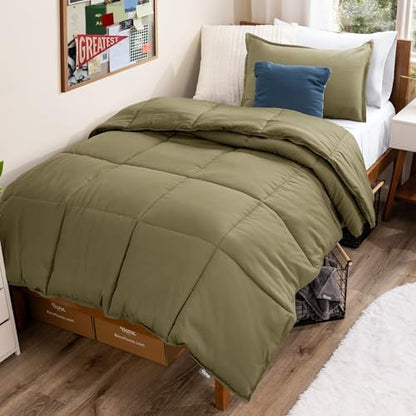 Bare Home Comforter Set - 1800 Ultra Soft (Twin/Twin XL, Olive)