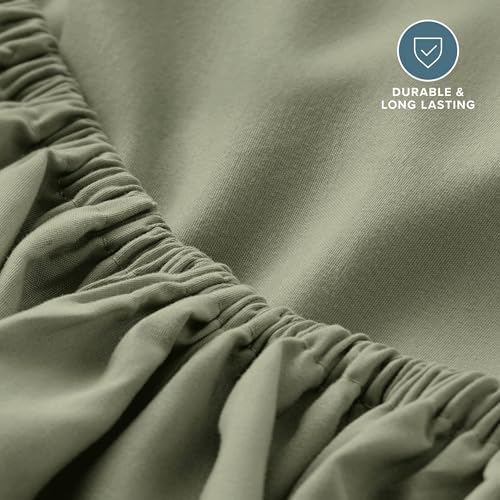 Bare Home Queen Fitted Sheet - 1800 Ultra-Soft (Queen, Sage)
