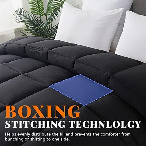 Down Alternative Comforter Black Twin Size - All Season Duvet Insert