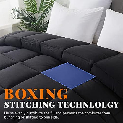 Down Alternative Comforter Black Twin Size - All Season Duvet Insert