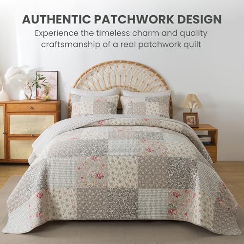 SLPR - Walk in the Cotswolds Patchwork Cotton Quilt Set, Queen with 2 Shams