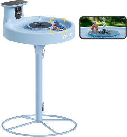 Birdfy Smart Bird Bath with Camera, Solar Powered, Dual-Lens 2K AI Camera | Watch Birds Bathe & Drink in Stunning 2K with Dual-Lens Auto Tracking, Solar Power, Fountain and Lifetime AI Bird Recognition