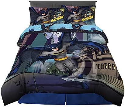 Franco Kids Bedding Super Soft Comforter and Sheet Set, 5 Piece Full Size, Batman