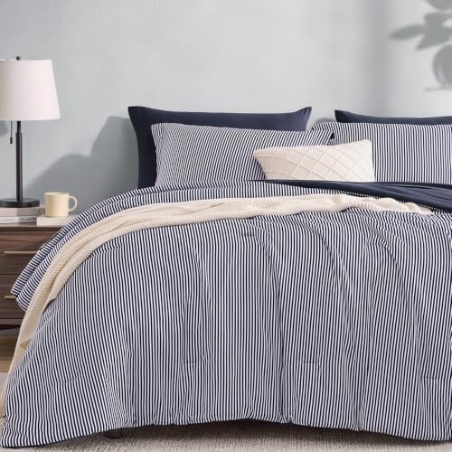 Monbix King Size Comforter Set-7 Pieces Soft Bed in a Bag King Bedding Set
