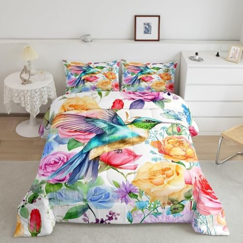 Feelyou Hummingbird Bedding Set Toddler Size 3Pcs for Kids Boys Girls