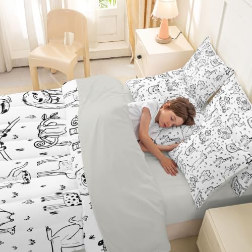 Erosebridal Cartoon Animals 7 Piece Bed in A Bag King