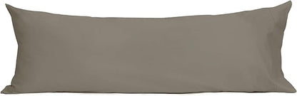 Sunflower Body Pillowcase 100% Cotton Long Pillow Cover/Case Envelope Closure 1 Pack, 20×54 inches Taupe Gray, Soft and Breathable