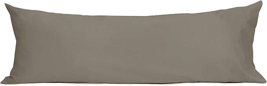 Sunflower Body Pillowcase 100% Cotton Long Pillow Cover/Case Envelope Closure 1 Pack, 20×54 inches Taupe Gray, Soft and Breathable