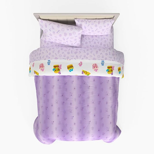 Care Bears Food Snacks 7 Piece Super Soft Cozy Reversible Comforter and Sheet Set with Sham, Full, (Officially Licensed Product) By Franco Collectibles