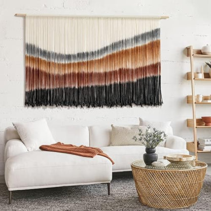 Macrame Wall Hanging Boho Wall Decor Large-Scale Tie-Dye Tapestry 57"W*35"L