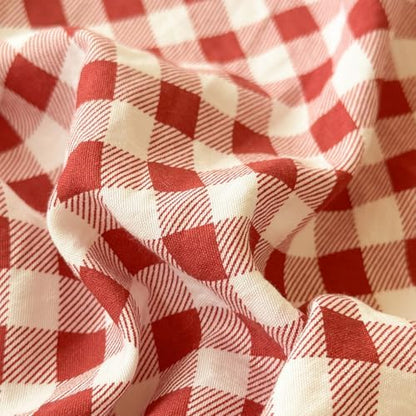 NSNLGSGC Red Gingham Duvet Cover Set, Queen