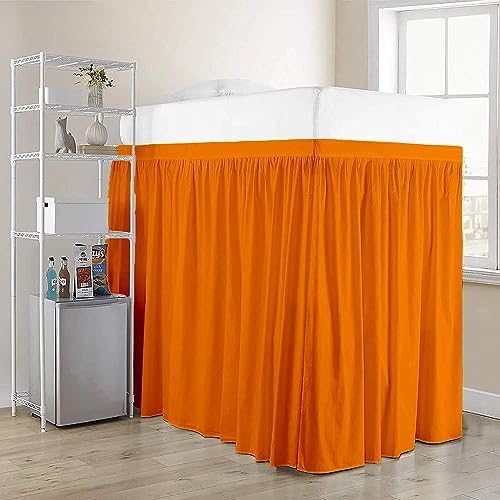 Crown Collection 30 Inch Drop Twin XL Size Dorm Bed Solid Bed Skirt Stylish Ruffled Pattern Split Corner Easy Fit Easy Care Fade & Wrinkle Resistant- Micorfiber Fit