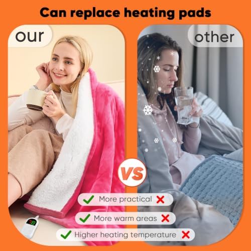 greenoak Heated Blanket Electric Throw Heating 50"X60",Gifts for Women