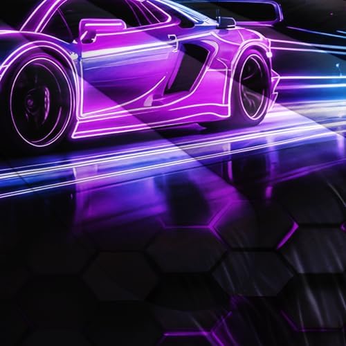 HOSIMA Neon Extreme Sports Race Car Queen Bedding Sets with 2 Pillowcases.