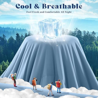 Cooling Comforter Queen Size for Hot Sleepers，80″x90″, Light Blue