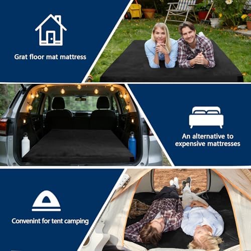 CYMULA Memory Foam Camping Mattress Pad, Sleeping Mat, Portable Roll Up Mattress for Adults, Camping Bed Pads for Sleepover, Car Bed with Travel Bag