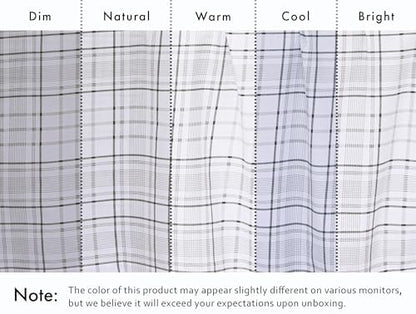 RUVANTI 100% Cotton Twin XL Sheets, Percale Weave Twin XL Set, Open Check