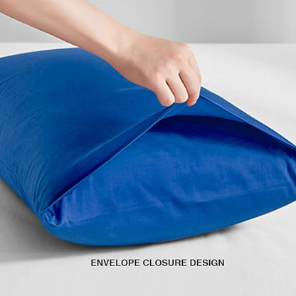 FLXXIE Pillow Cases Standard Size, Soft Microfiber Pillow Covers with Envelope Closure, Wrinkle, Stain Resistant Pillowcases, 2 Piece Set, 20x26, Royal Blue