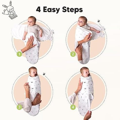 KeaBabies 3-Pack Organic Baby Swaddles for Newborns, Infant, Nordic, 0-3M