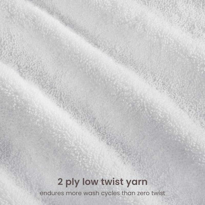 BIOWEAVES 100% Organic Cotton 700 GSM Plush Washcloths 13" x 13" GOTS Certified - White, Pack of 12