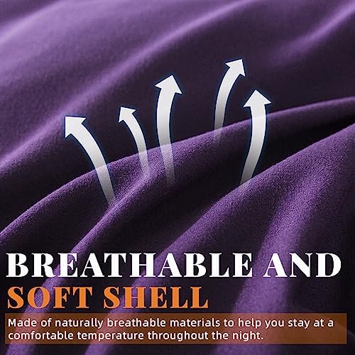 Down Alternative Comforter Purple Twin Size - All Season Duvet Insert