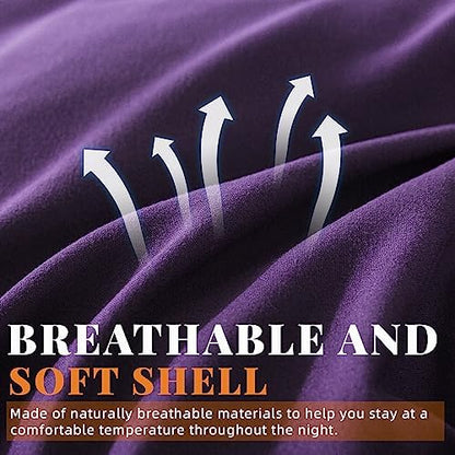 Down Alternative Comforter Purple Twin Size - All Season Duvet Insert
