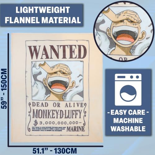 Get Trend One Piece Anime Fleece Throw Blanket for Boys, Teens, 51 x 59 in