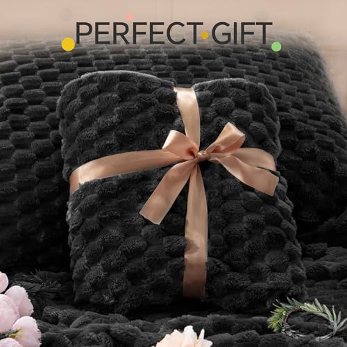BEDELITE Fluffy Twin/Twin XL Comforter Set, Black Bed Set 2 Pieces