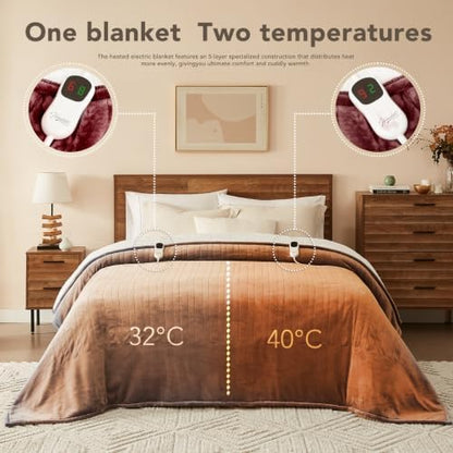 Homemate Heated Electric Blanket Full Size 72"x84" Heating Blanket