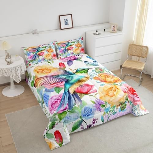 Feelyou Hummingbird Bedding Set Toddler Size 3Pcs for Kids Boys Girls