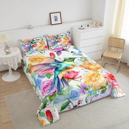 Feelyou Hummingbird Bedding Set Toddler Size 3Pcs for Kids Boys Girls