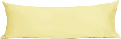 Sunflower Body Pillowcase 100% Cotton Long Pillow Cover/Case Envelope Closure 1 Pack, 20×54 inches Honeyed Straw, Soft and Breathable