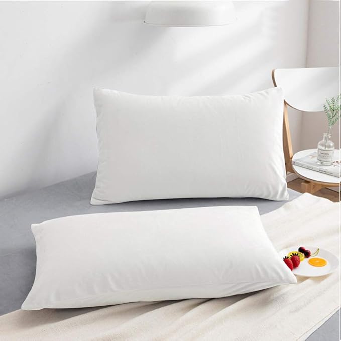 NTBAY 2 Pack Zippered Velvet King Pillowcases, Super Soft and Cozy Luxury Fuzzy Flannel Pillow Cases with Zipper, 20x36 Inches, White