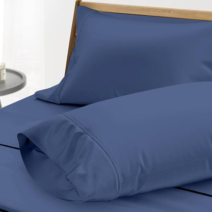 Thread Spread 100% Egyptian Cotton King Size Pillow Cases Set of 2 - Luxury 1000 Series Paradise Collection Pillow Cases King Size (Deep Blue), Soft Cooling Hotel Egyptian Cotton Pillowcases