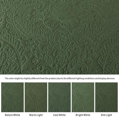 HoneiLife Queen Size Quilt Sets - Embroidered Bedspreads 3-Piece, Reversible Coverlet Lightweight Bedcover Rustic Bedding Set Autumu/Winter Quilts for Queen Bed
