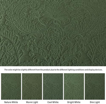 HoneiLife Queen Size Quilt Sets - Embroidered Bedspreads 3-Piece, Reversible Coverlet Lightweight Bedcover Rustic Bedding Set Autumu/Winter Quilts for Queen Bed