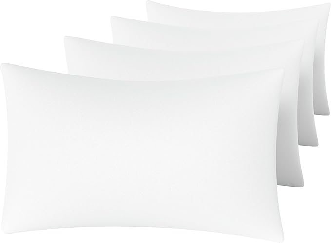 MINIPANDA White Pillow Cases Standard Size Set of 4 - Super Soft, Smooth and Breathable Standard Pillow Cases- Envelope Design - Machine Washable Lightweight (20X26 Inches (4 Piece))