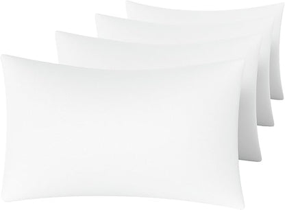 MINIPANDA White Pillow Cases Standard Size Set of 4 - Super Soft, Smooth and Breathable Standard Pillow Cases- Envelope Design - Machine Washable Lightweight (20X26 Inches (4 Piece))