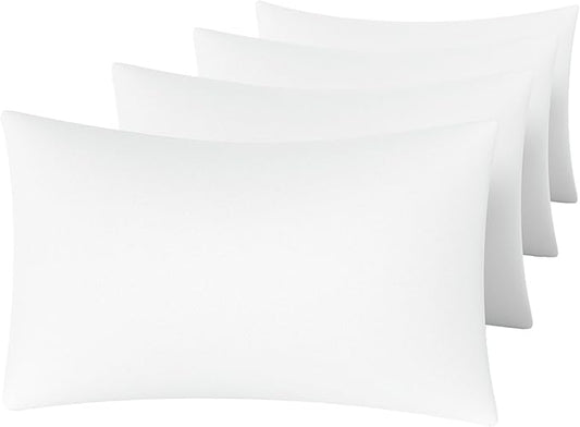 MINIPANDA White Pillow Cases Standard Size Set of 4 - Super Soft, Smooth and Breathable Standard Pillow Cases- Envelope Design - Machine Washable Lightweight (20X26 Inches (4 Piece))