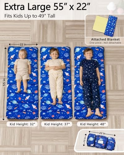 Primlect Toddler Nap Mat with Pillow, Thickened Extra Large Sleeping Bag