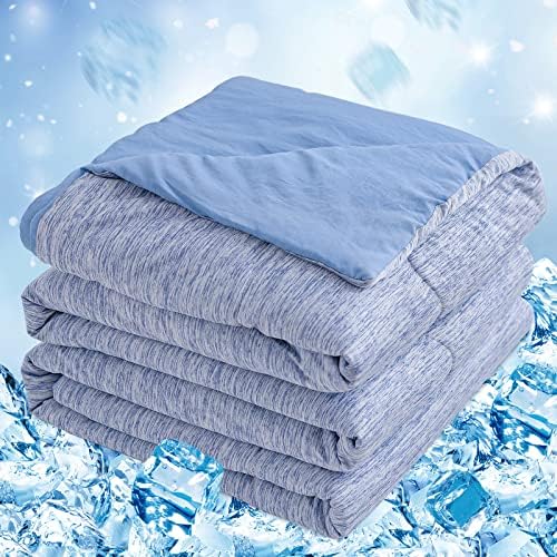 CHOSHOME Cooling Comforter Cooling Blanket, Q-Max 0.45 Cool Sleeping Summer Blanket for Hot Sleeper Night Sweats, King 90" x 108", Blue