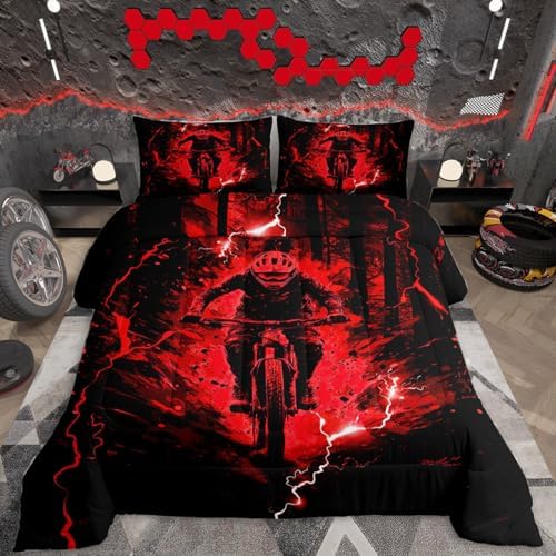 Feelyou Dirt Bike Kids Bedding Set Boys Girls Full Size
