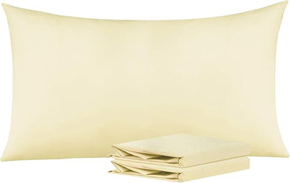 NTBAY King Pillowcase Set - 2 Pack Brushed Microfiber 20x40 Pillowcases - Soft, Wrinkle-Free, Fade-Resistant, Stain-Resistant, Ivory Pillowcases with Envelope Closure - 20x40 Inches, Ivory