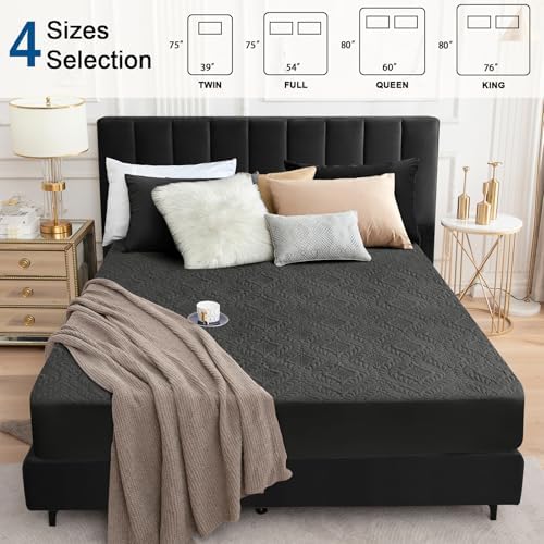 Sufdari King Waterproof Mattress Protector, Waterproof Mattress Cover,Breathable & Noiseless Mattress Pad, Waterproof Quilted Fitted Sheet Fits Up to 8-18" Deep Pocket