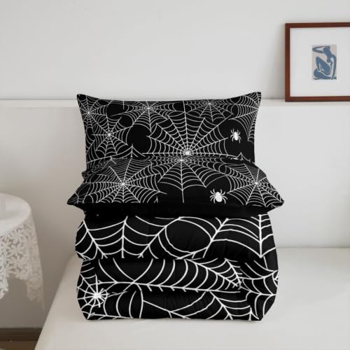 Feelyou Boys Spider Web Printed Comforter Set Full Size for Kids Girls
